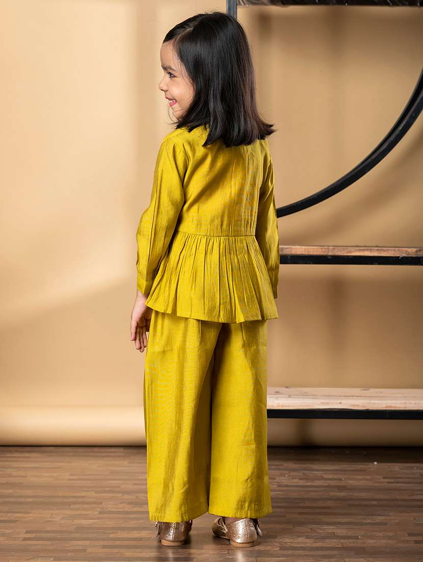 girls embroidered long sleeve kurta and palazzo set - 21967200 -  Standard Image - 3