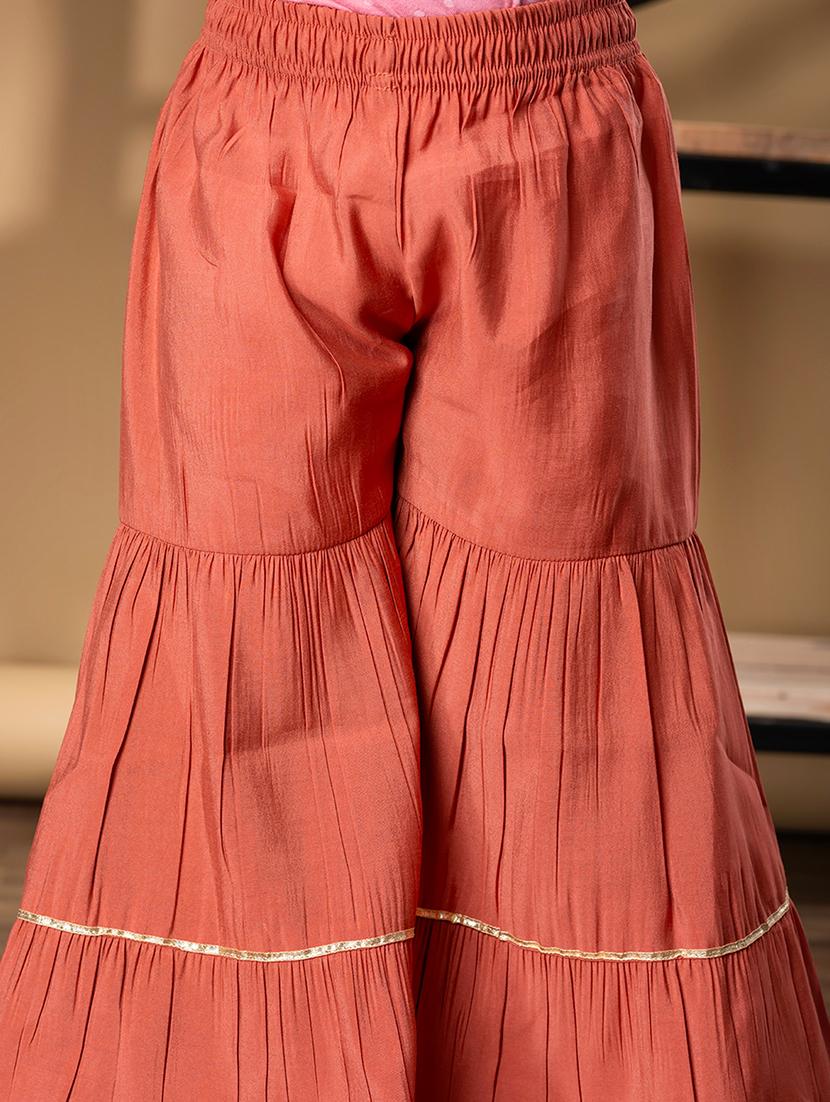 girls embroidered long sleeve kurta and sharara set - 21967206 - Standard Image - 5