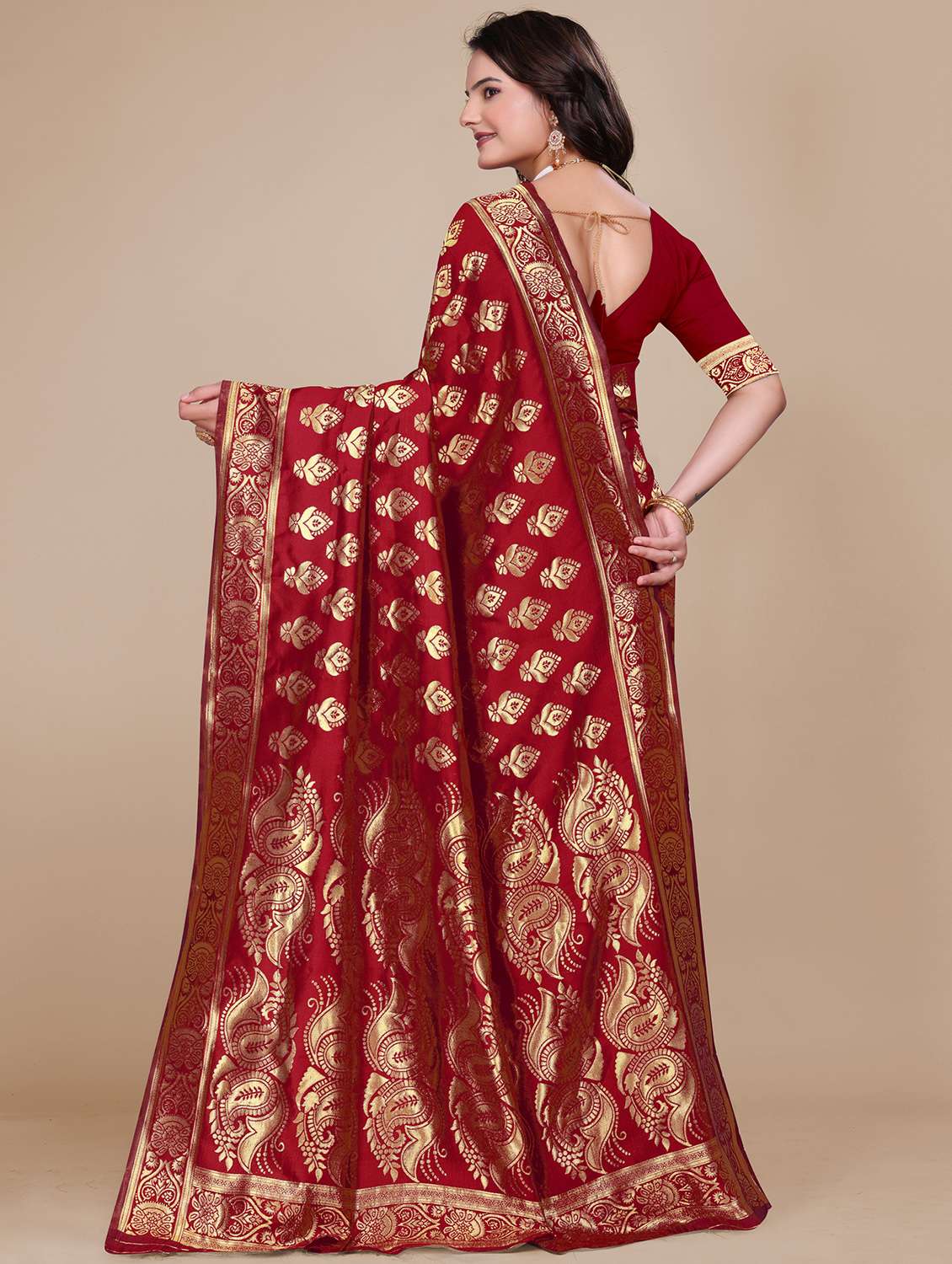 women self design banarasi saree with blouse - 21967229 - Standard Image - 3