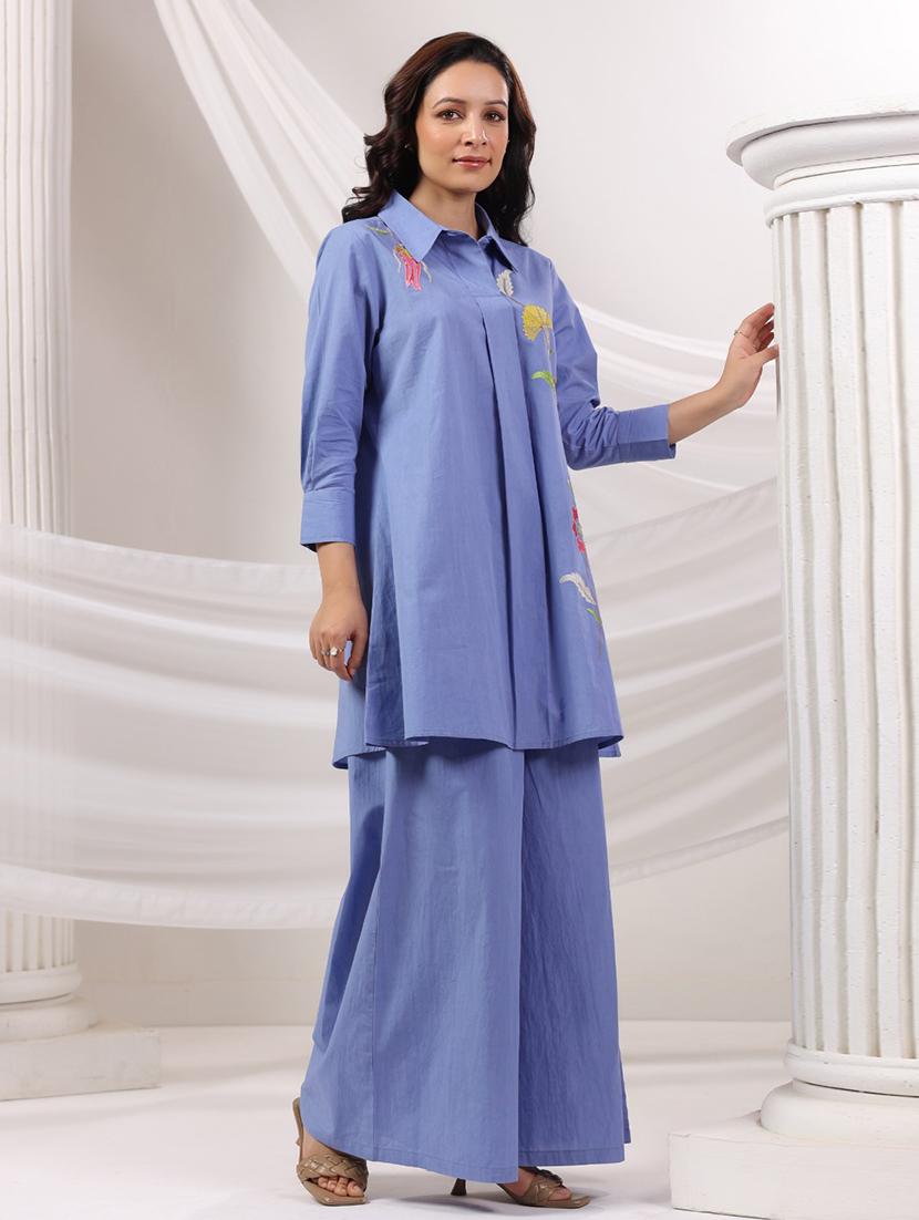 women embroidered long sleeve ethnic co-ord set - 21967269 -  Zoom Image - 0