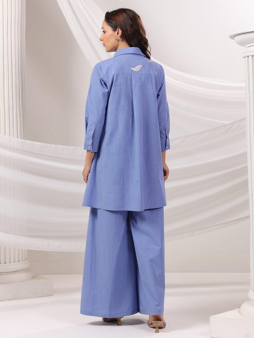 women embroidered long sleeve ethnic co-ord set - 21967269 - Standard Image - 3
