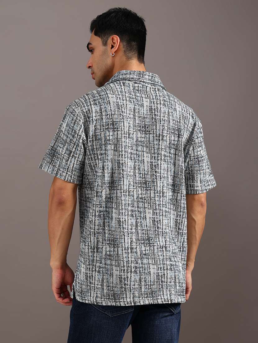 men self design short sleeve regular fit casual shirt - 21967787 -  Standard Image - 3
