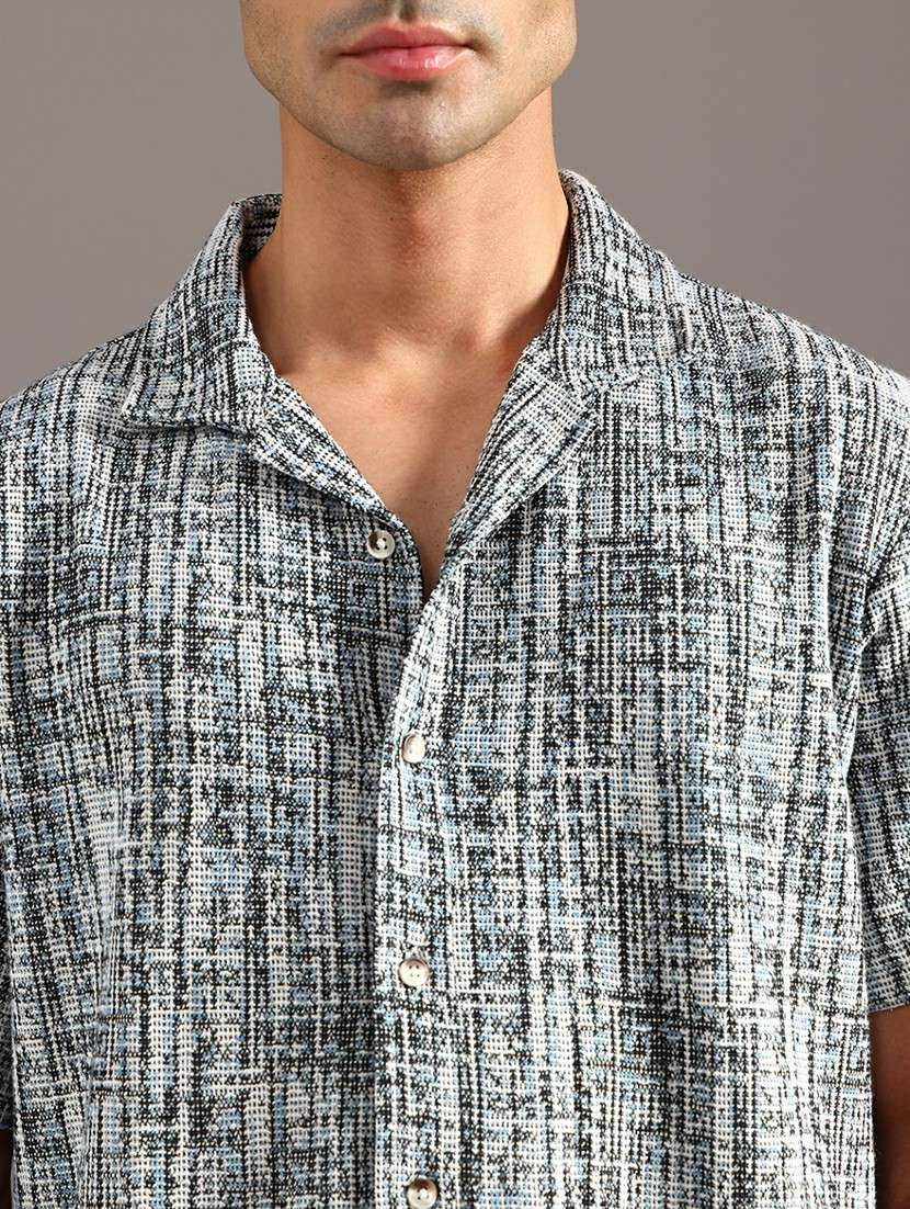 men self design short sleeve regular fit casual shirt - 21967787 -  Standard Image - 5