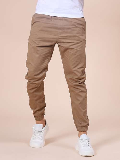 men solid mid rise regular fit jogger - 21967791 -  Standard Image - 0