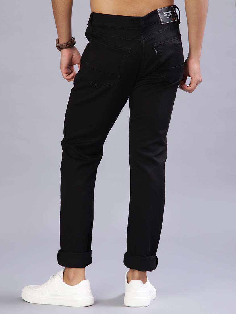 men plain mid rise full length jeans - 21967819 -  Standard Image - 3