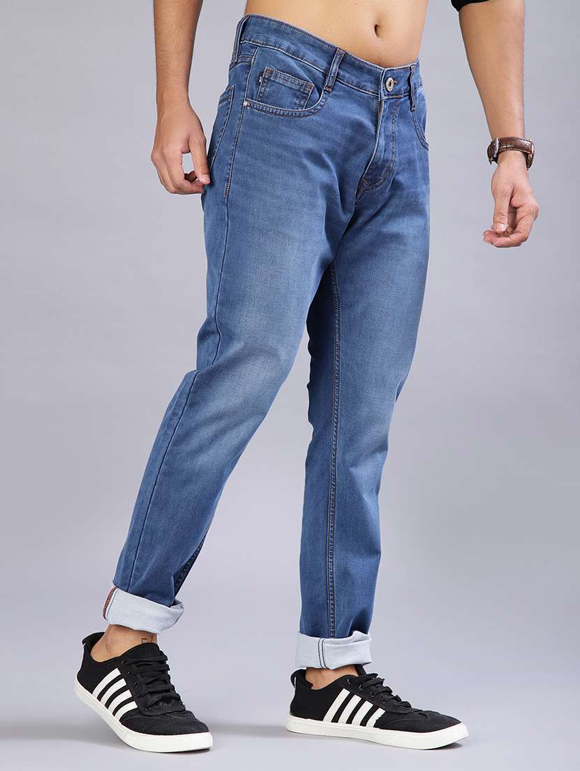 men solid mid rise slim fit jeans - 21967824 -  Standard Image - 3