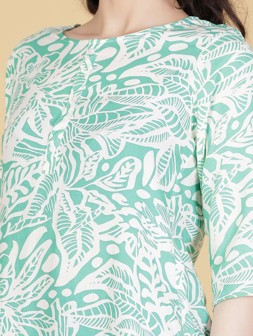 women printed three quarter sleeve ethnic top - 21967833 -  Standard Image - 5