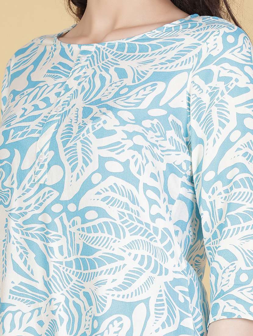 women printed three quarter sleeve ethnic top - 21967835 -  Standard Image - 5