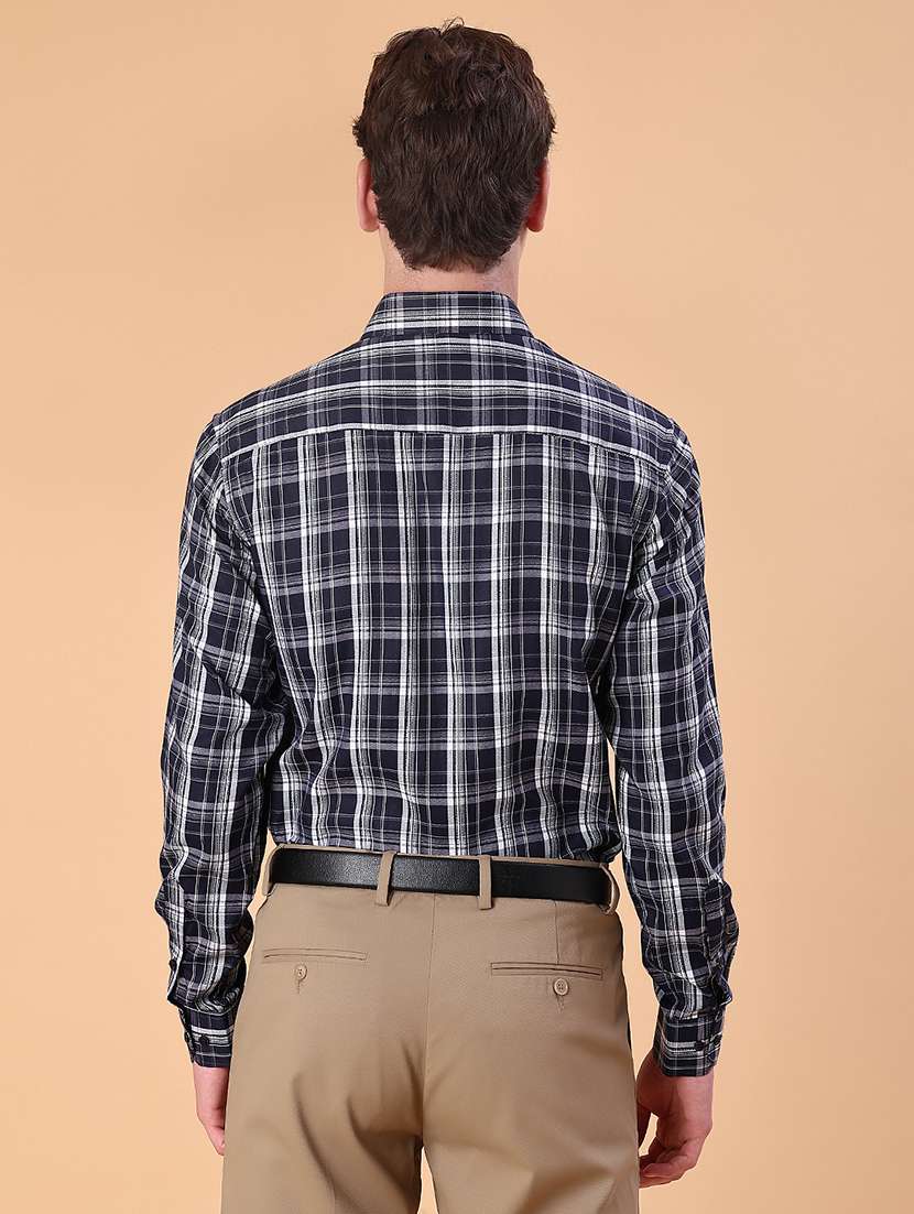 men chcekered collared long sleeve shirt - 21967865 -  Standard Image - 3