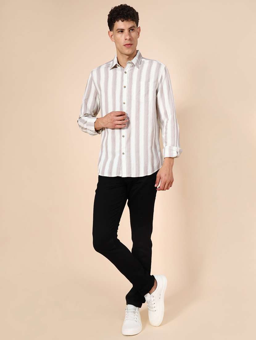 men striped long sleeve regular fit shirt - 21967873 -  Standard Image - 3