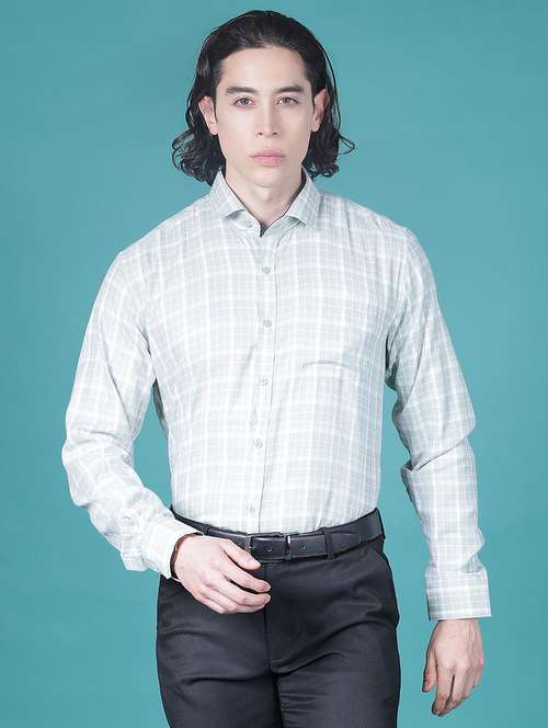 men checkered long sleeve slim fit formal shirt - 21967912 -  Standard Image - 0