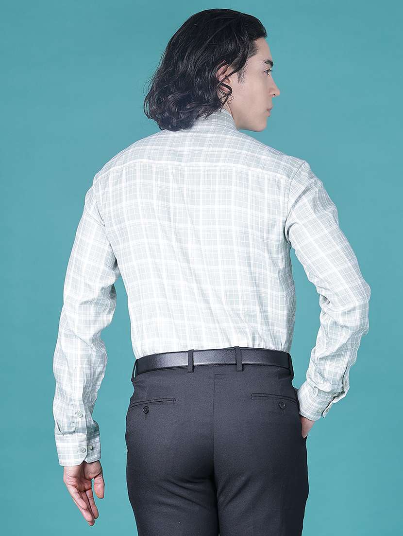 men checkered long sleeve slim fit formal shirt - 21967912 -  Standard Image - 3