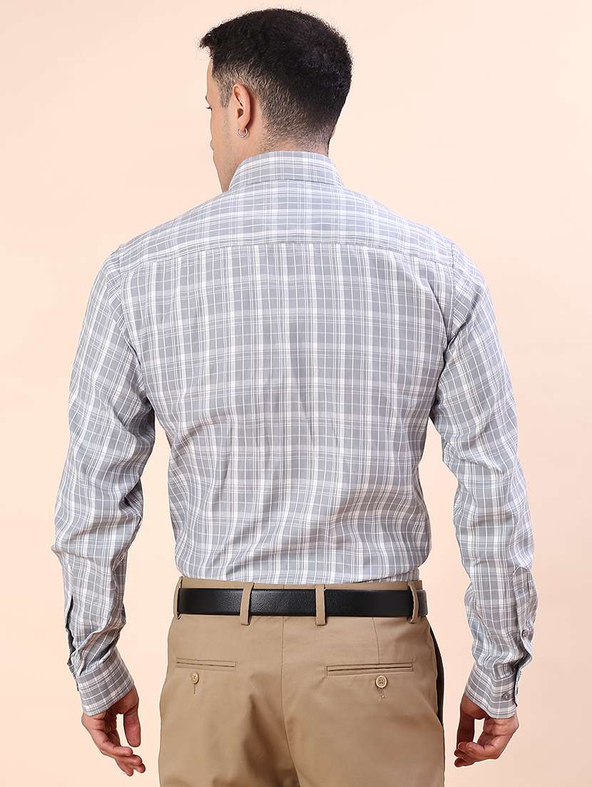 men checkered collared long sleeve shirt - 21967913 -  Standard Image - 3