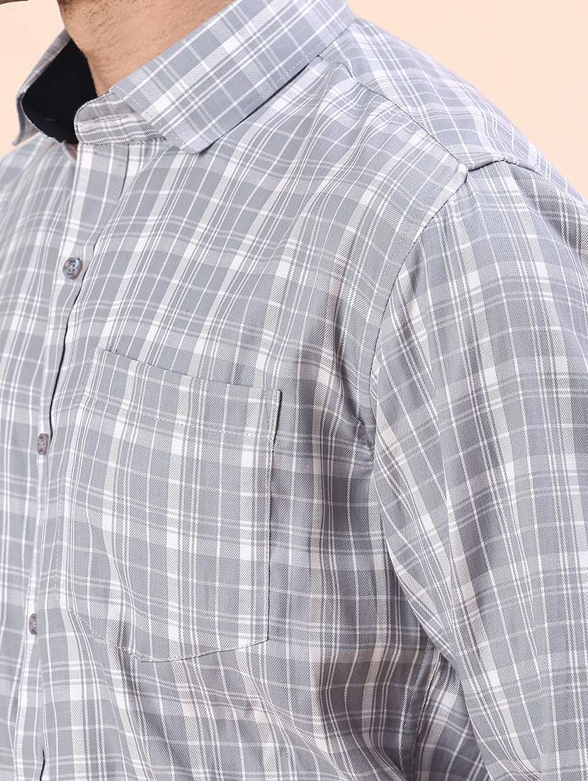 men checkered collared long sleeve shirt - 21967913 -  Standard Image - 5