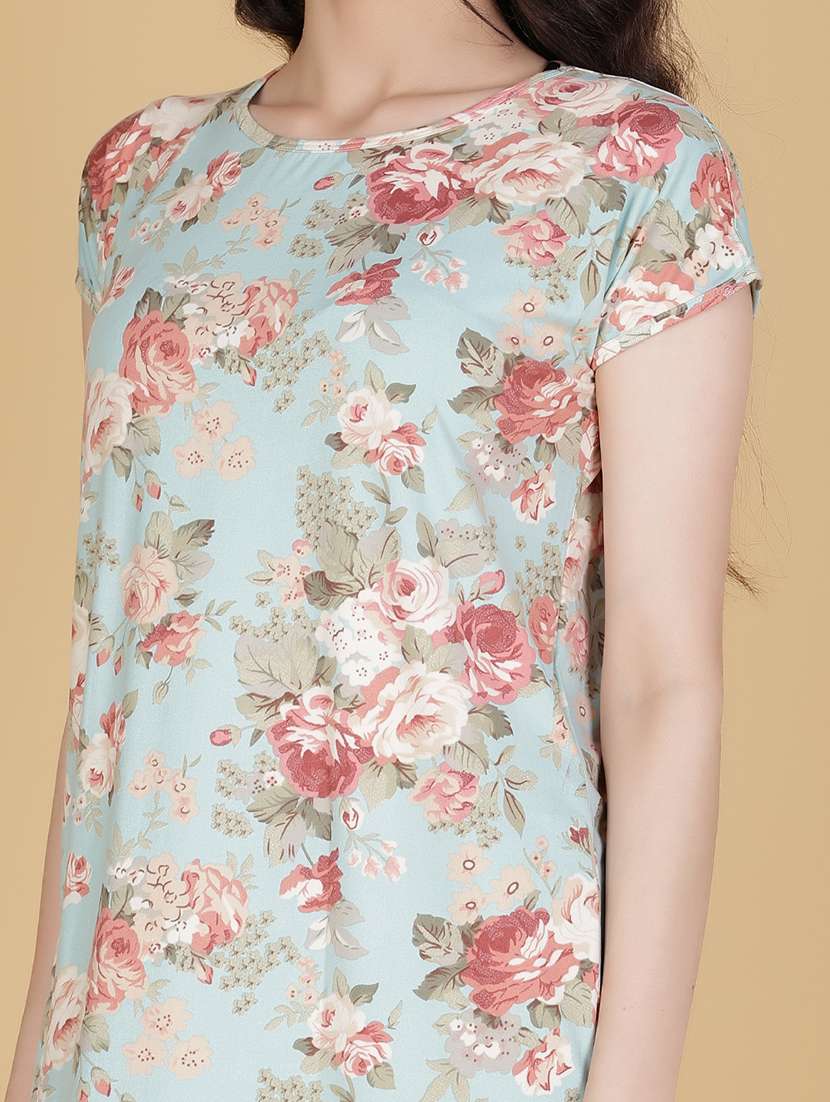 women floral print short sleeve sleepshirt - 21967921 -  Standard Image - 5