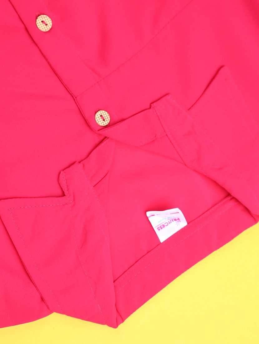 girls solid collared puff sleeve top - 21967931 -  Standard Image - 3