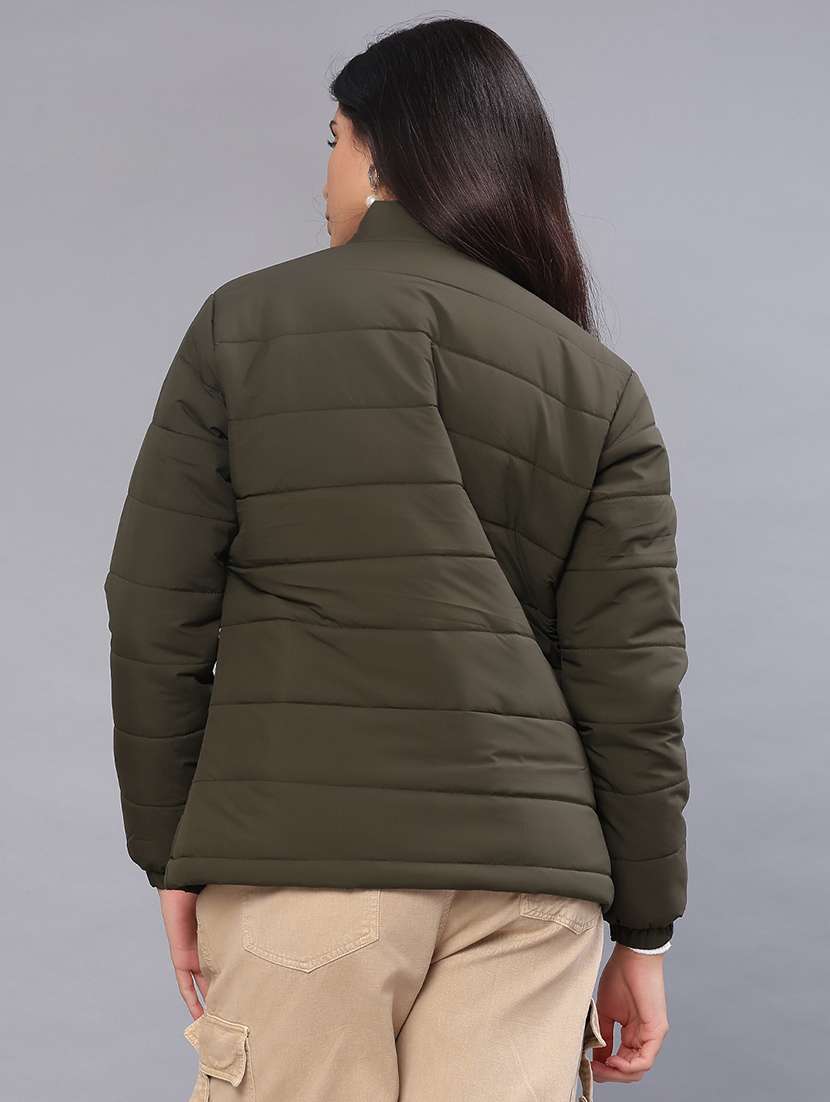 women solid long sleeve puffer jacket - 21967933 -  Standard Image - 3