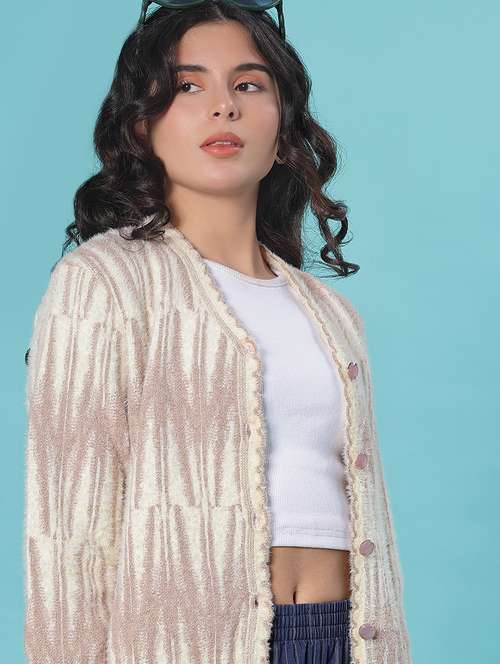 women self design long sleeve cardigan - 21967962 -  Standard Image - 0