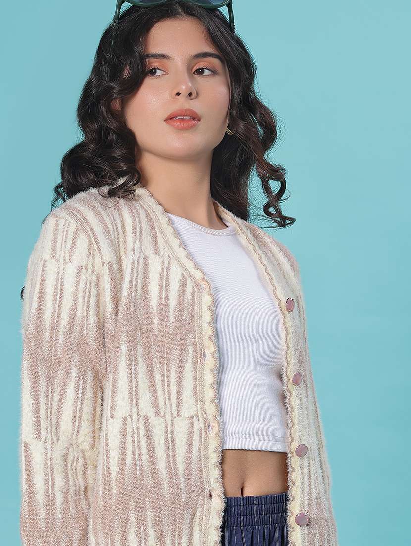 women self design long sleeve cardigan - 21967962 -  Zoom Image - 0