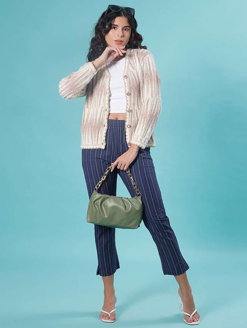 women self design long sleeve cardigan - 21967962 - Standard Image - 5
