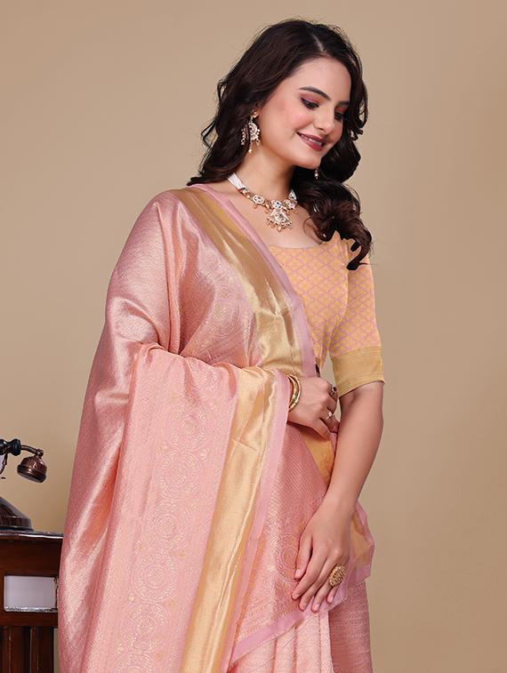 women self design banarasi saree with blouse - 21967985 - Standard Image - 3