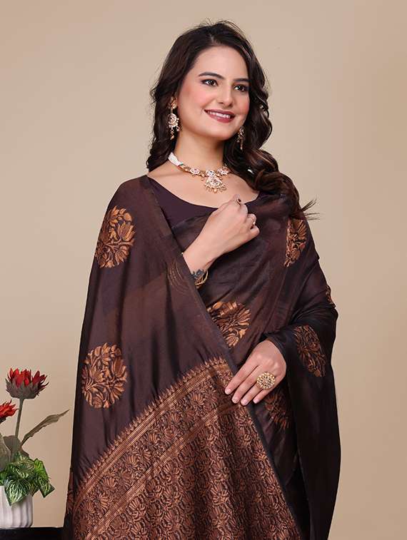 women self design banarasi saree with blouse - 21967994 - Standard Image - 3