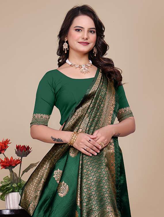 women self design banarasi saree with blouse - 21967995 - Standard Image - 3
