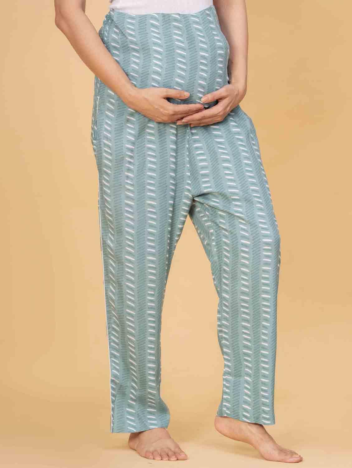 women teal printed high rise bottomwear - 21968006 - Zoom Image - 0