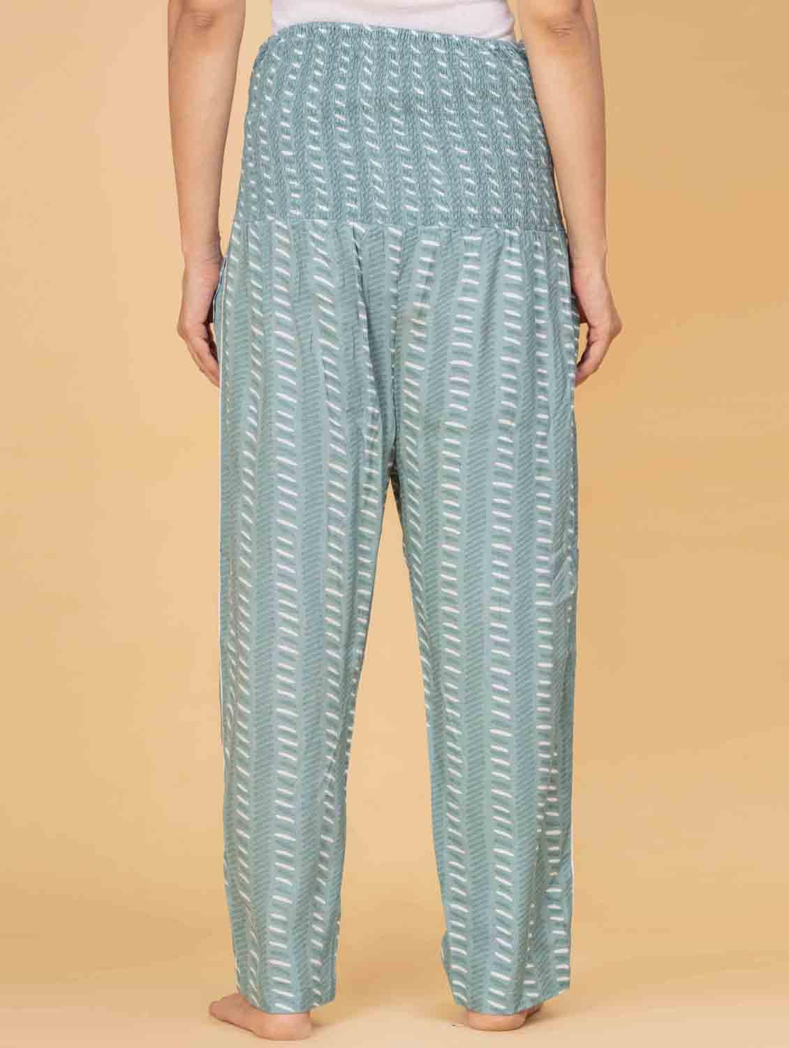 women teal printed high rise bottomwear - 21968006 - Standard Image - 3
