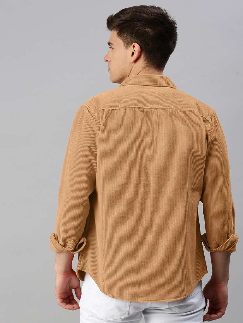 men solid collared long sleeve shacket - 21968024 - Standard Image - 3