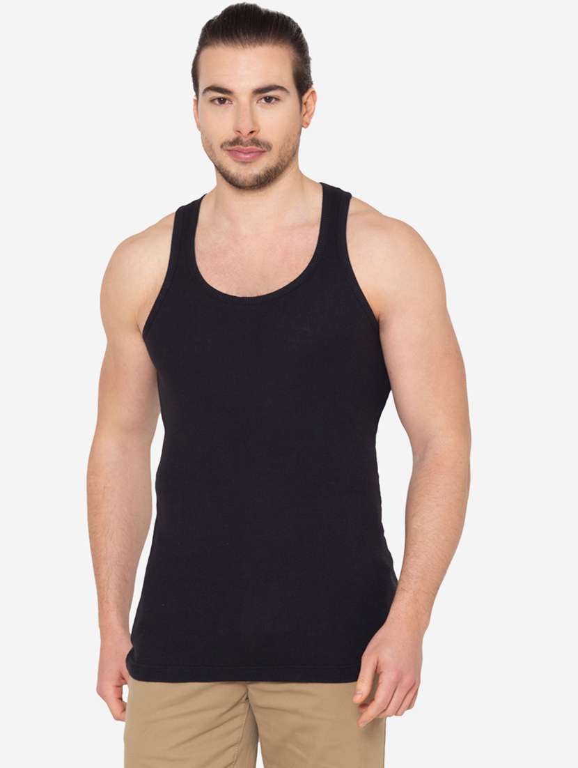 men pack of 2 solid scoop neck vest - 21968027 -  Standard Image - 3