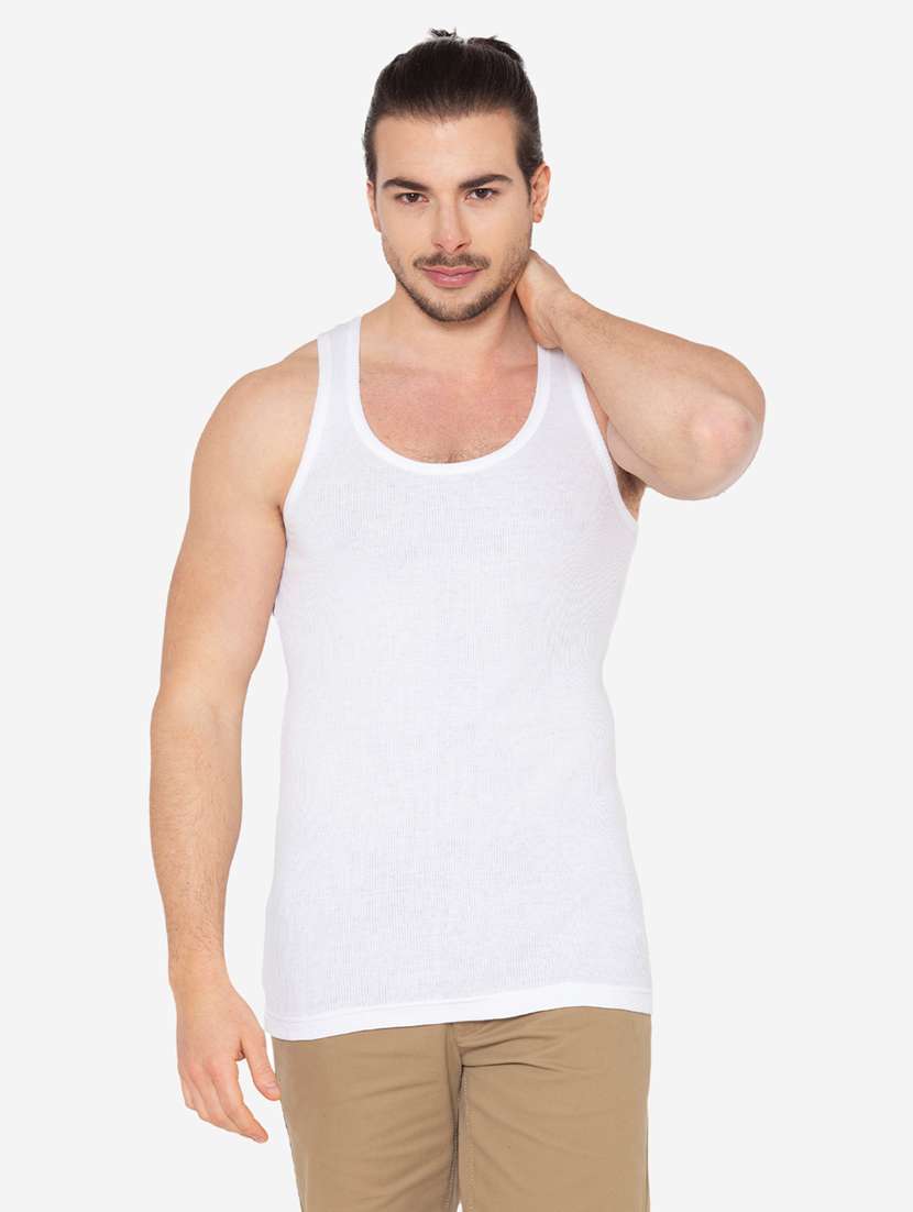 men pack of 2 solid scoop neck vest - 21968028 -  Standard Image - 3