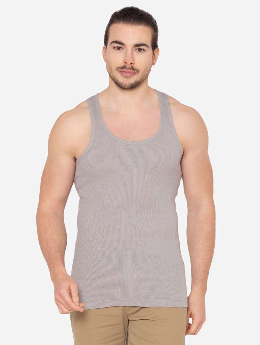 men pack of 2 solid scoop neck vest - 21968030 -  Standard Image - 3