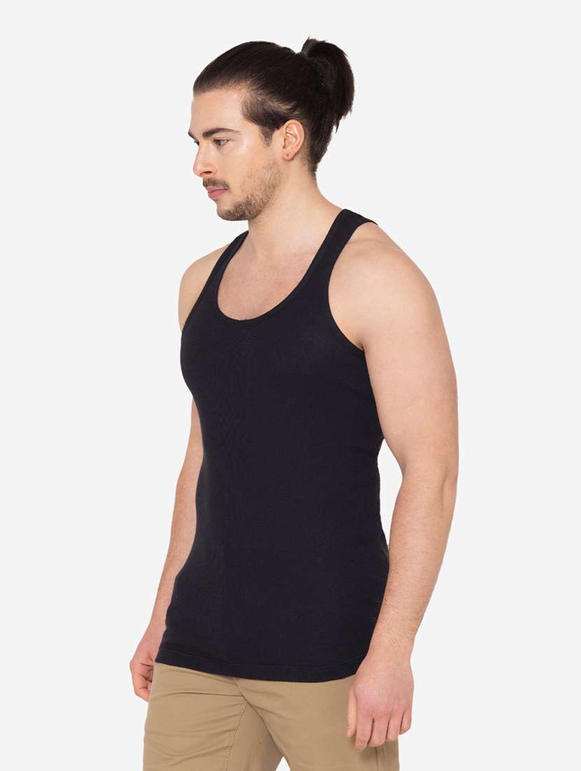 men pack of 2 solid scoop neck vest - 21968031 -  Standard Image - 3