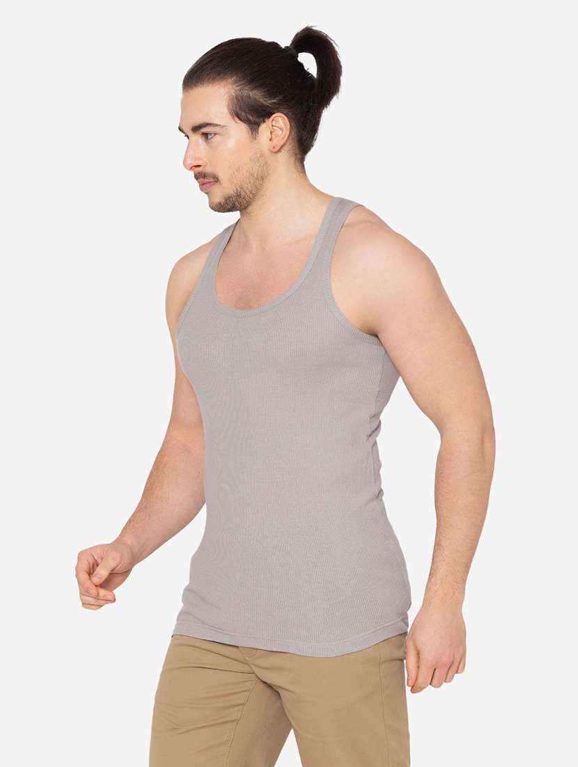men pack of 2 solid scoop neck vest - 21968032 -  Standard Image - 3