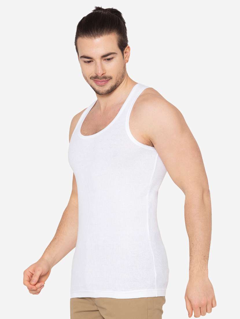 men pack of 2 solid scoop neck vest - 21968033 -  Standard Image - 3