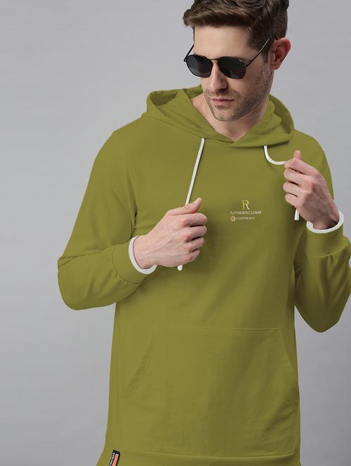 men chest print long sleeve hooded sweatshirt - 21968051 - Standard Image - 0