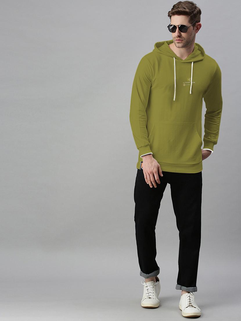 men chest print long sleeve hooded sweatshirt - 21968051 - Standard Image - 5