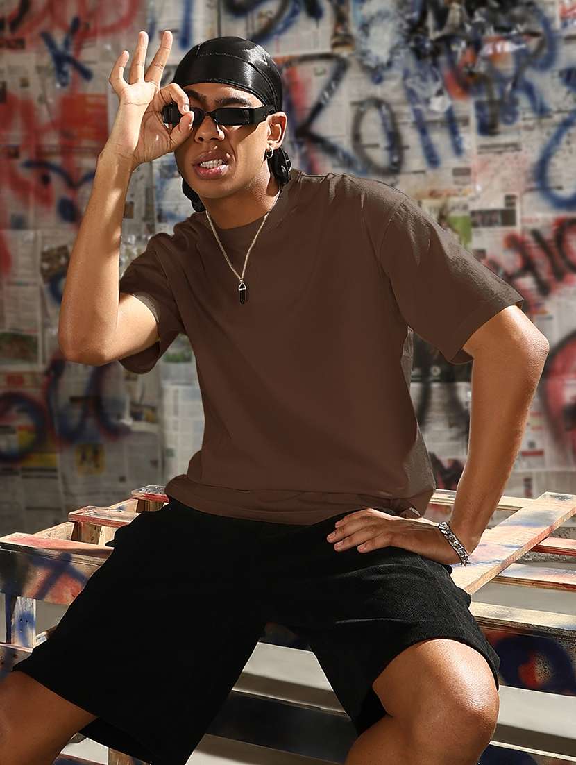 men solid short sleeve loose fit t-shirt - 21968070 - Zoom Image - 0