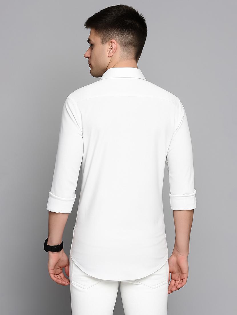 men solid long sleeve slim fit casual shirt - 21968074 - Standard Image - 3