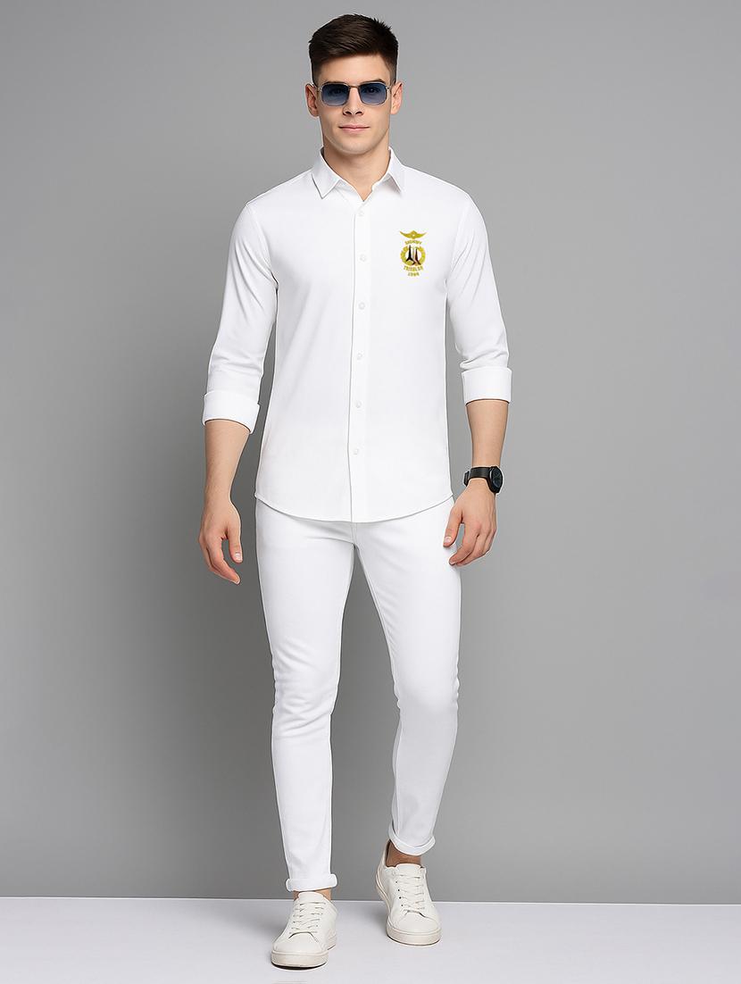 men solid long sleeve slim fit casual shirt - 21968074 - Standard Image - 5
