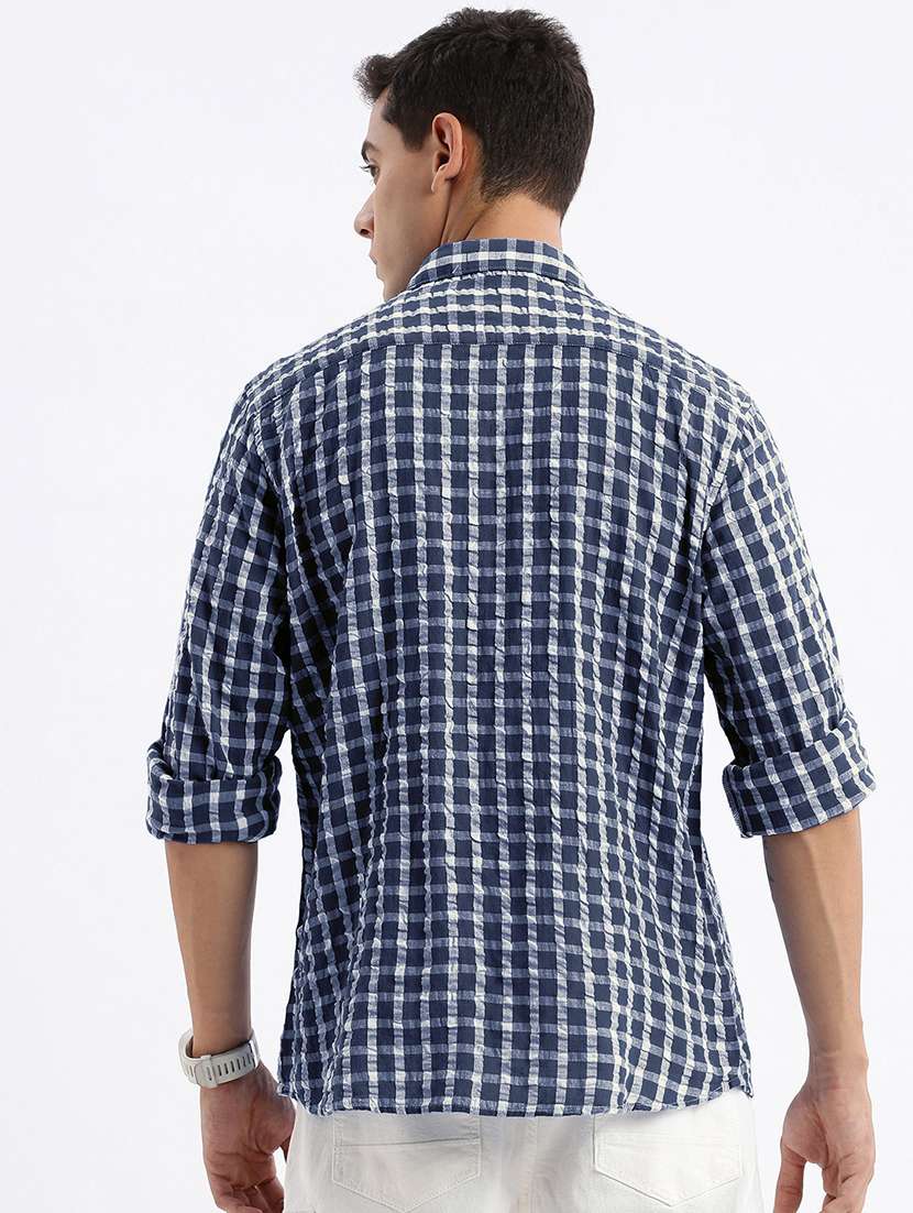 men checkered long sleeve regular fit casual shirt - 21968077 -  Standard Image - 3