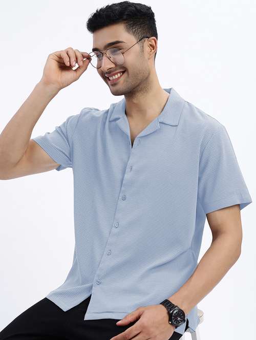 men solid short sleeve regular fit casual shirt - 21968080 -  Standard Image - 0