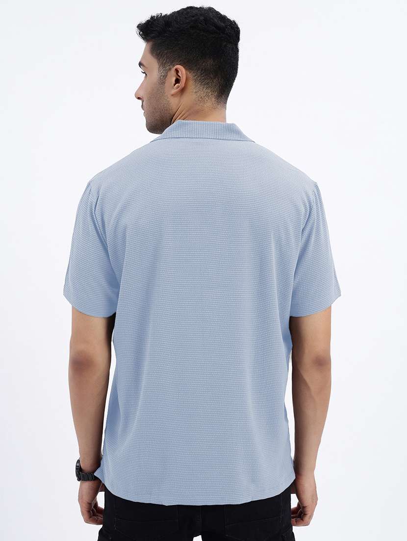 men solid short sleeve regular fit casual shirt - 21968080 -  Standard Image - 3