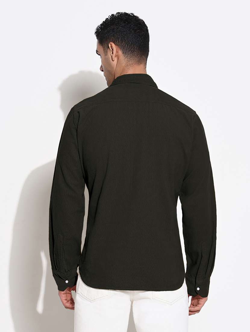 men solid long sleeve collared casual shirt - 21968082 -  Standard Image - 3