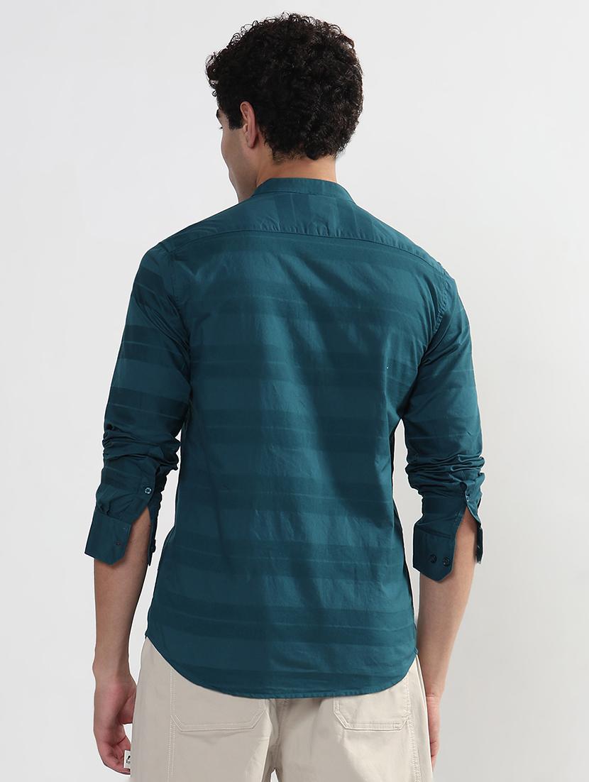 men striped long sleeve slim fit casual shirt - 21968085 - Standard Image - 3