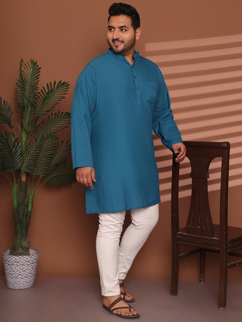 men solid mandarin neck long kurta - 21968142 - Standard Image - 3