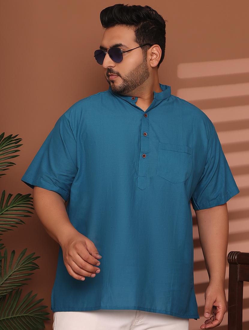 men solid mandarin neck short kurta - 21968143 - Zoom Image - 0