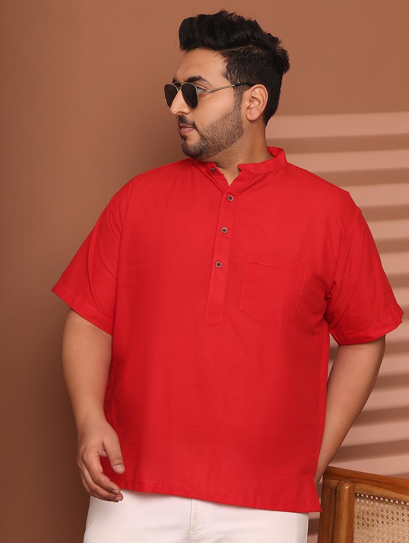 men solid mandarin neck short kurta - 21968145 -  Zoom Image - 0