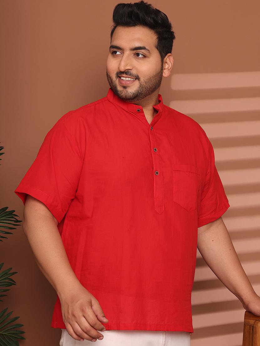 men solid mandarin neck short kurta - 21968145 - Standard Image - 3